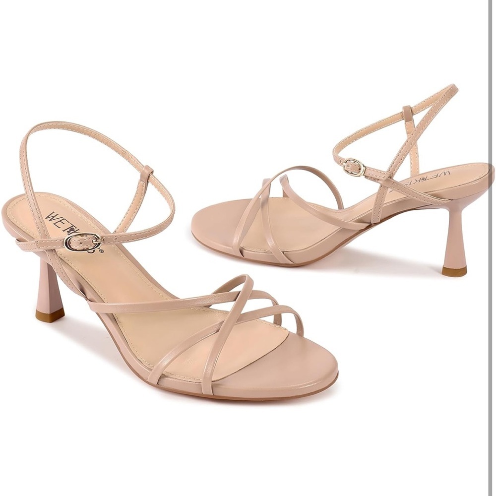 Wetkiss Nude Heels- Heels
Low Kitten Sandals 
Adjustable Ankle Strap 10-454